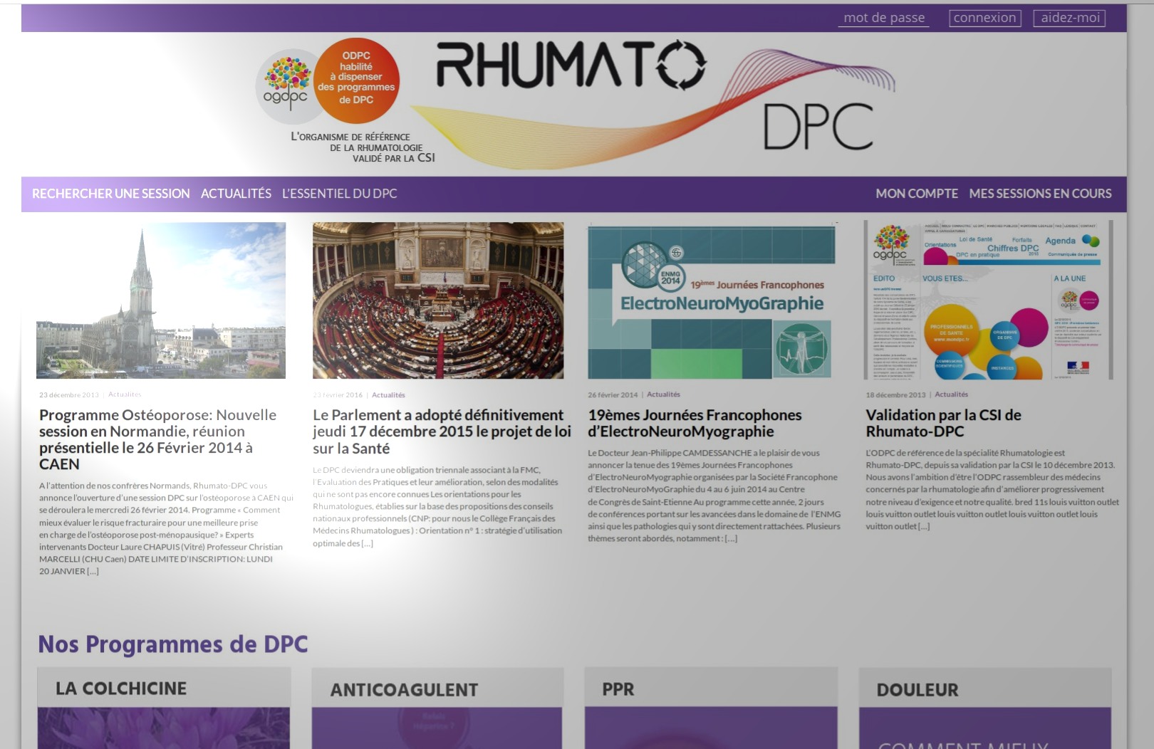 Nouveau look pour le site rhumatodpc.fr